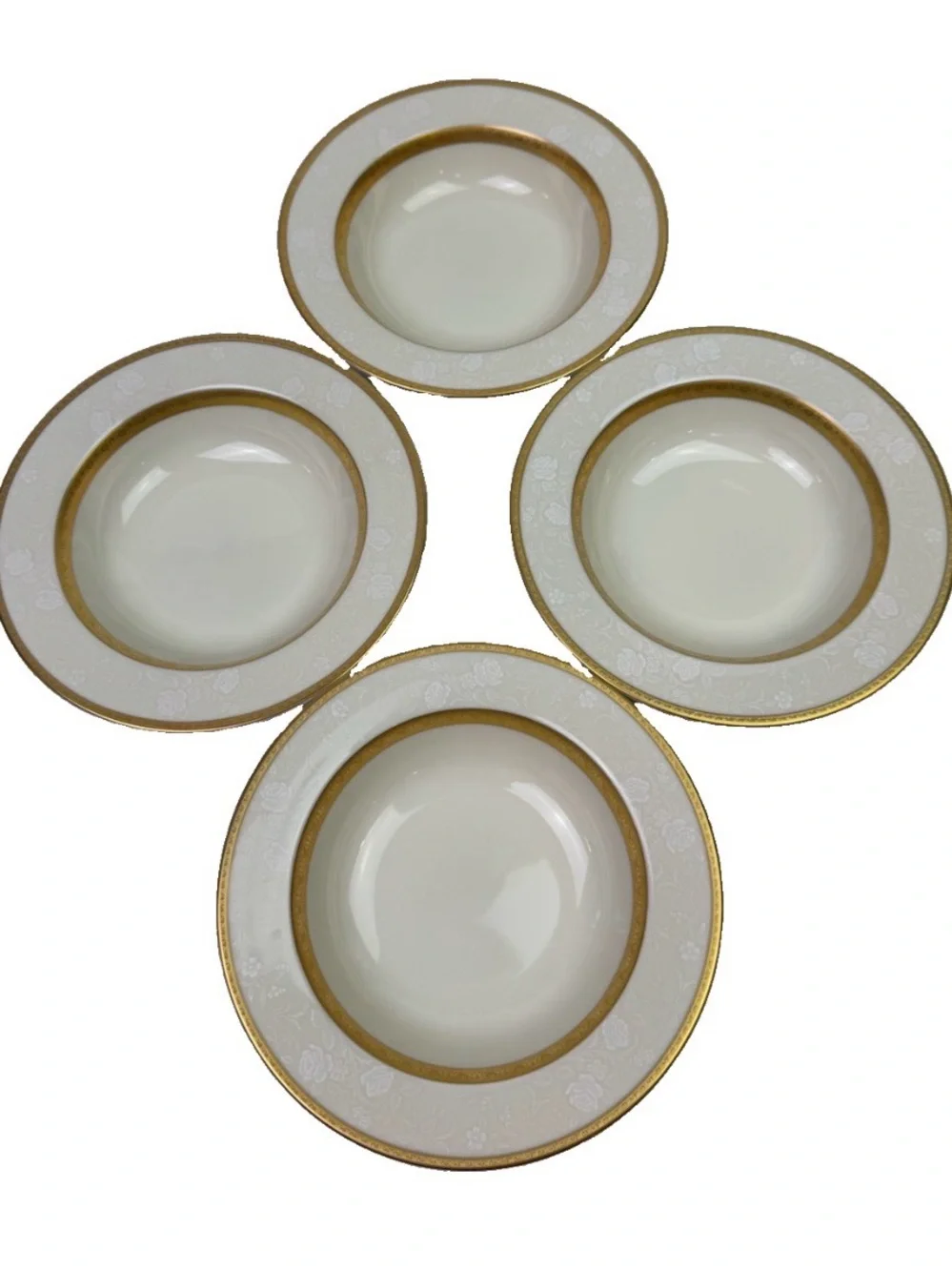 Lot Of 4 Mikasa Antique Lace Fruit Dessert Bowls 7” L5531 Japan Discontinued Ivo